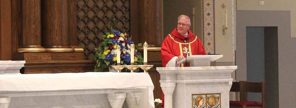 “Welcome home!”  Bishop Woost’s message to Formation Groups at Opening Mass